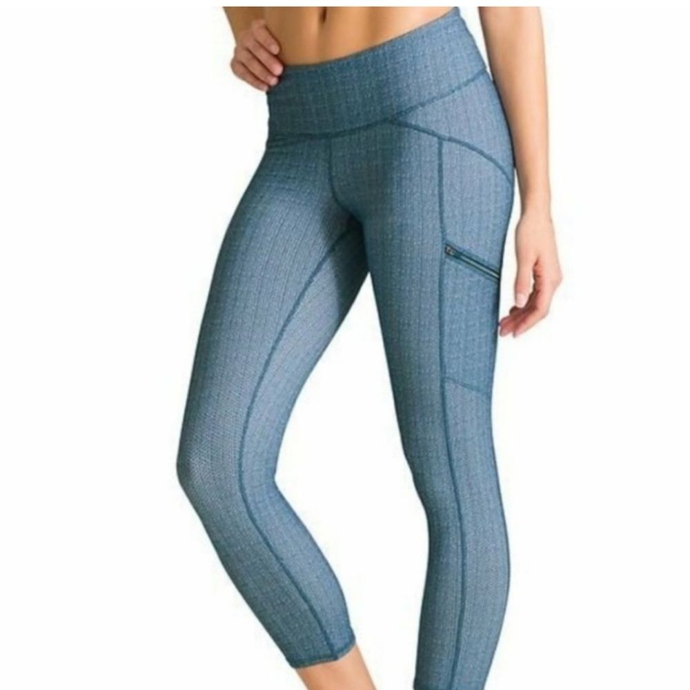 Athleta Static Drifter Capri Leggings Blue Xs